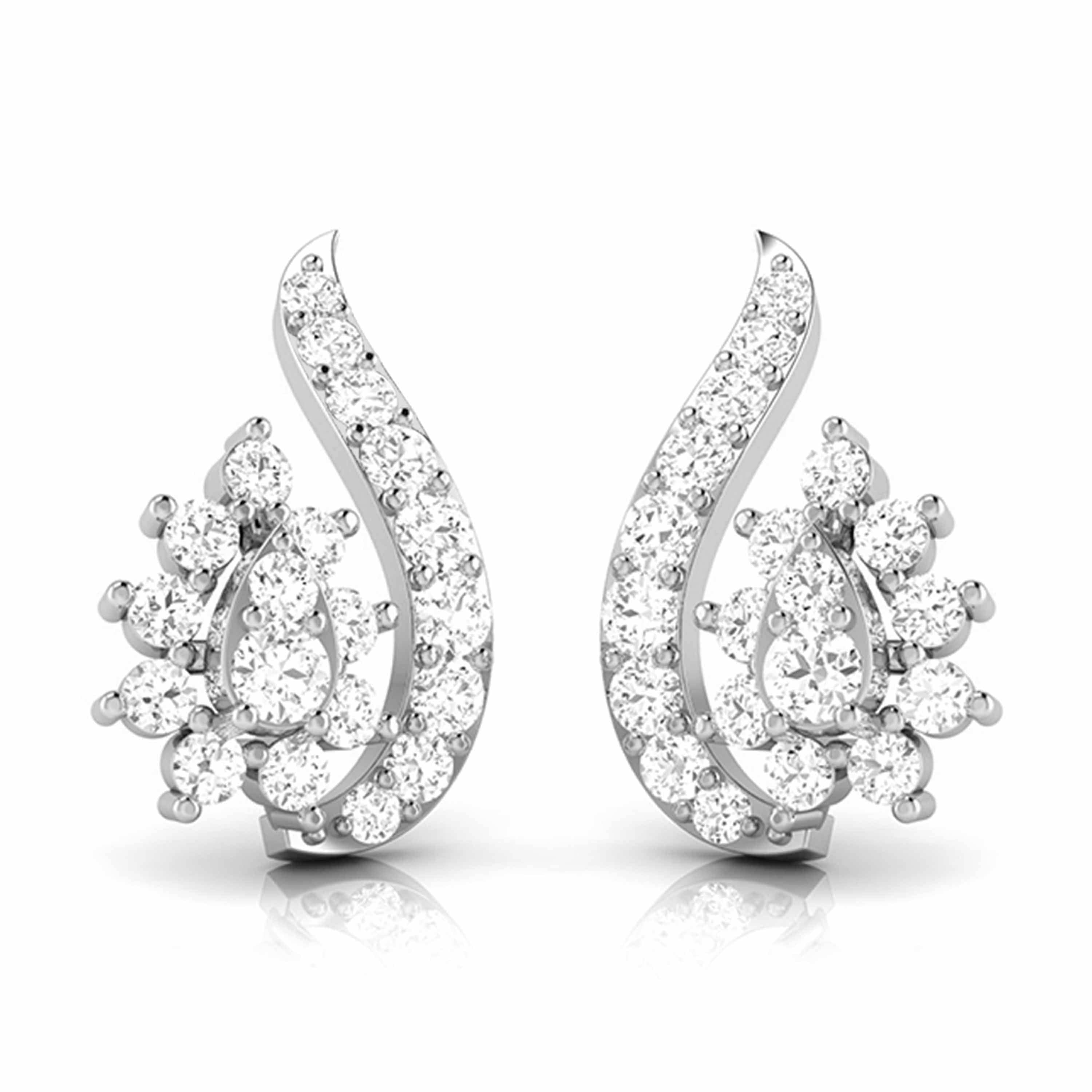 Affordable Solitaire Diamond Stud Earrings 10K White Gold 0.15ct by  Luxurman 001242